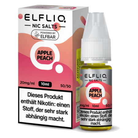 Elfbar Elfliq Apple Peach Liquid Pinke Apfel Pfirsich Geschmack Bild der Verpackung 20 mg Nikotinsalz Dampfen