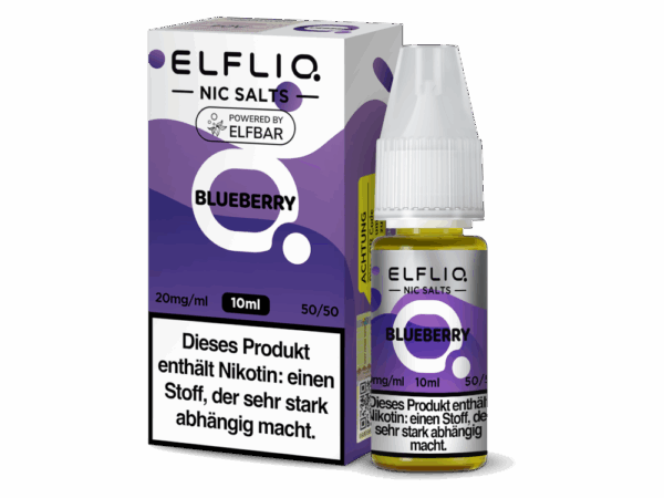Elfbar Elfliq Blueberry Liquid Heidelbeer Geschmack Bild der Verpackung 20 mg Nikotinsalz Dampfen