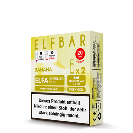 Elfbar Elfa Banana Pod Bananen Geschmack Bild der Verpackung Dampfen