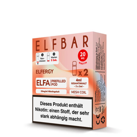 Elfbar Elfa Elfergy Pod Energy Drink Geschmack Bild der Verpackung Dampfen