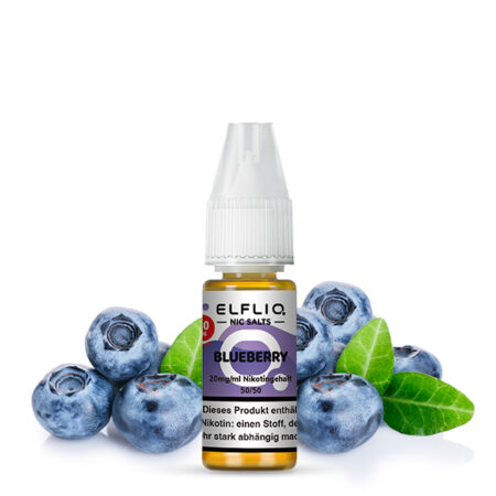 Elfbar Elfliq Blueberry Liquid Bild mit Liquid und Heidelbeeren 20mg Nikotinsalz Dampfen