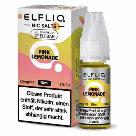 Elfbar Elfliq Pink Lemonade Liquid Bild mit der Verpackung 20mg Nikotinsalz Dampfen