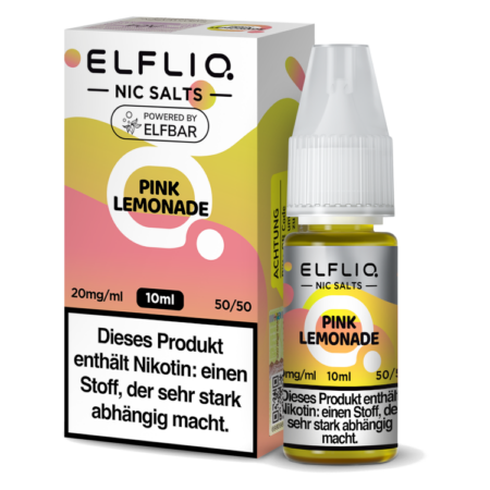 Elfbar Elfliq Pink Lemonade Liquid Bild mit der Verpackung 20mg Nikotinsalz Dampfen