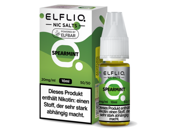 Elfbar Elfliq Spearmint Menthol Liquid Bild mit der Verpackung 20mg Nikotinsalz Dampfen