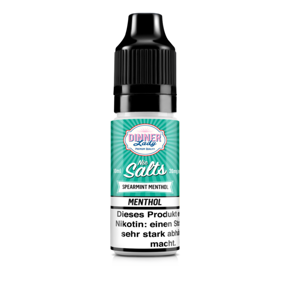 Dinner Lady Premium Liquid Spearmint Menthol Pfefferminz Menthol Geschmack Bild der Liquid Flasche 20 mg Nikotinsalz Dampfen