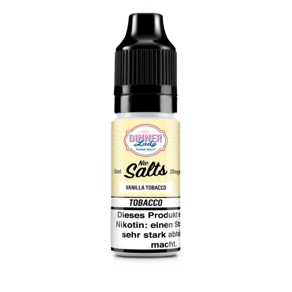 Dinner Lady Premium Liquid Vanilla Tabacco Vanille Tabak Geschmack Bild der Liquid Flasche 20 mg Nikotinsalz Dampfen