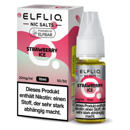 Elfbar Elfliq Strawberry Ice Liquid Eisgekühlte Erdbeer Geschmack Bild der Verpackung 10 mg Nikotinsalz Dampfen