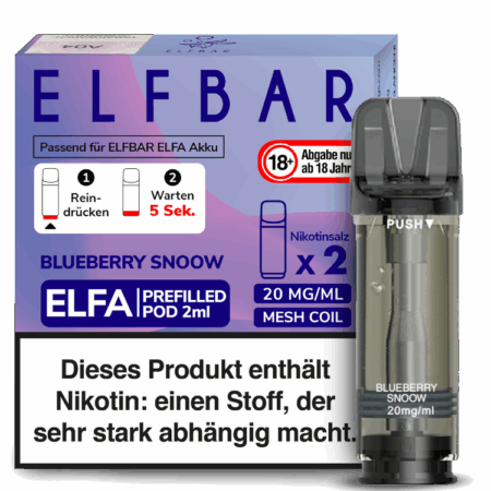 Elfbar Elfa Berry Snoow Bild der Verpackung Heidelbeere Marmelade Dampfen