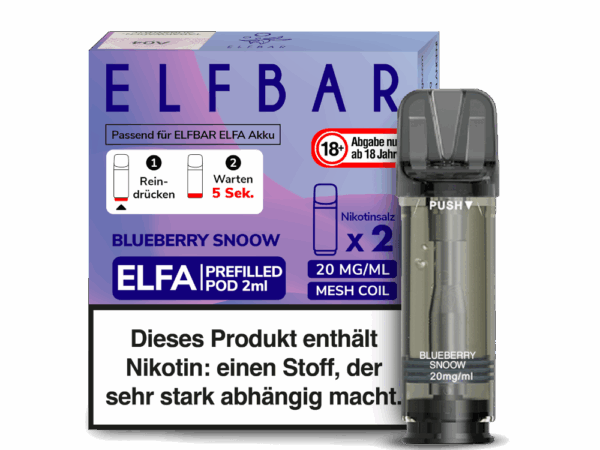 Elfbar Elfa Berry Snoow Bild der Verpackung Heidelbeere Marmelade Dampfen