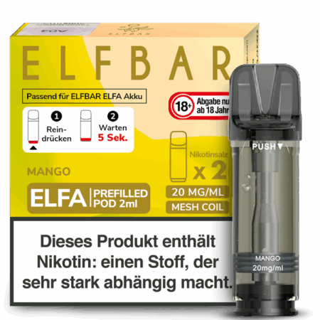 Elfbar Elfa Mango Geschmack Bild der Verpackung
