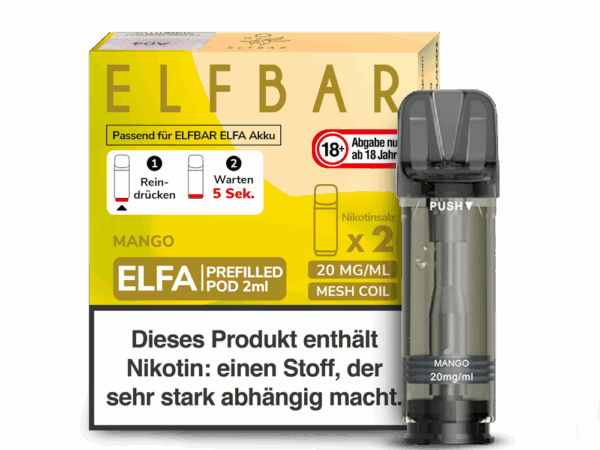 Elfbar Elfa Mango Geschmack Bild der Verpackung