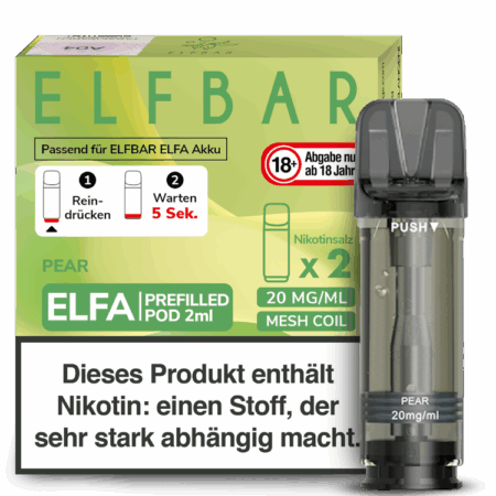 Elfbar Elfa Pear Birne Geschmack Bild der Verpackung