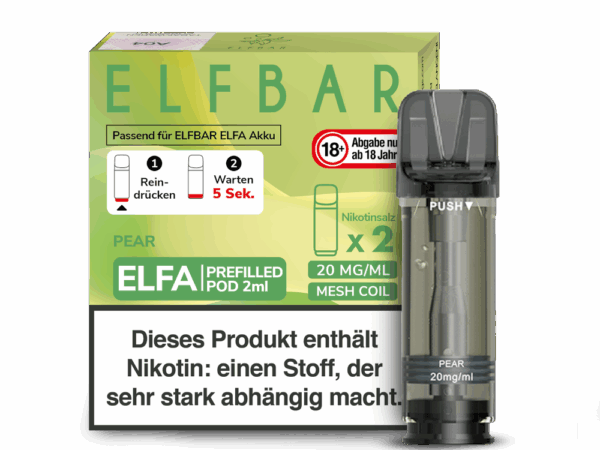 Elfbar Elfa Pear Birne Geschmack Bild der Verpackung