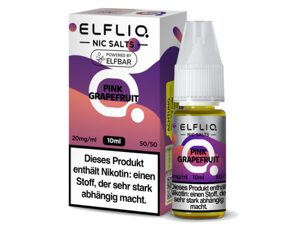 Elfbar Elfliq Pink Grapefruit Liquid Pinke Grapefruit Geschmack Bild der Verpackung 20 mg Nikotinsalz Dampfen