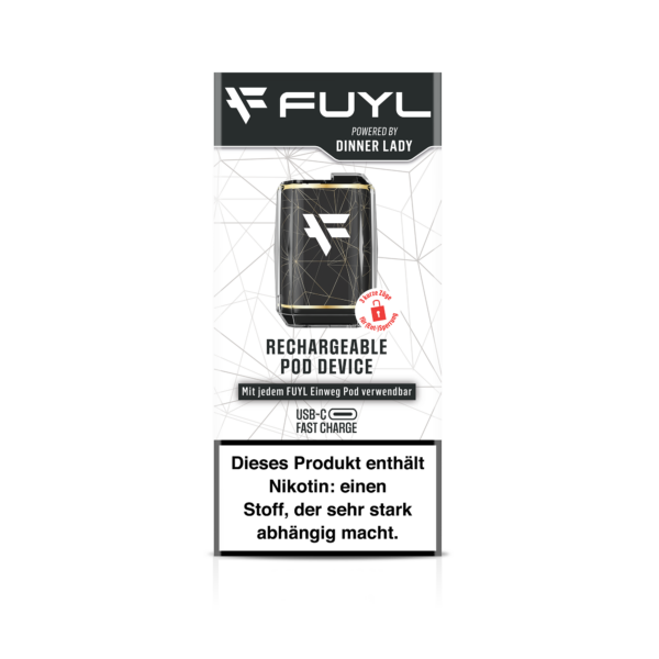 Fuyl Pod Rechargeable Device Bild mit Karton powered by Dinner Lady