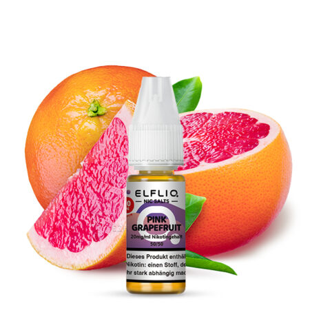 Elfbar Elfliq Pink Grapefruit Liquid Pink Grapefruit Geschmack Bild mit aufgeschnittener Grapefruit 20mg Nikotinsalz Dampfen