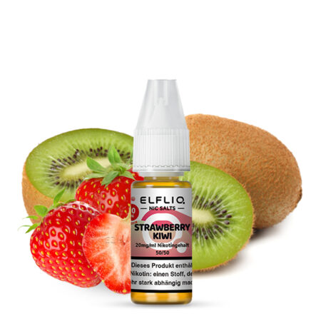 Elfbar Elfliq Strawberry Kiwi Liquid Erdbeer Kiwi Geschmack Bild mit Erdbeeren und Kiwi 20mg Nikotinsalz Dampfen