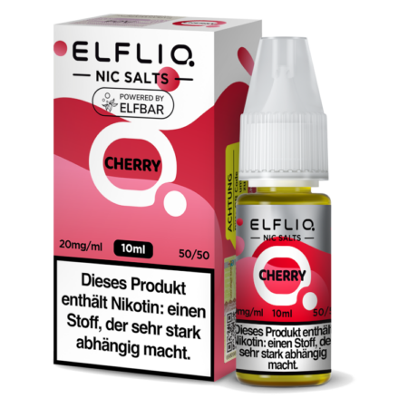Elfbar Elfliq Cherry Liquid Kirsch Geschmack Bild der Verpackung 20 mg Nikotinsalz Dampfen