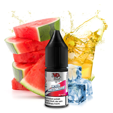 IVG Iced Melonade Liquid Limonade Wassermelone Geschmack Bild der Flasche, Wassermelonen, Limonade und Eiswürfel 20 mg Nikotinsalz Dampfen