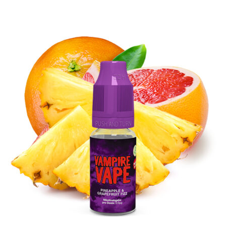 Vampire Vape Pineapple-Grapefruit Fizz 0mg Liquid Geschmack Ananas und Grapefruit Bild der Flasche, Ananas und Garpefruit