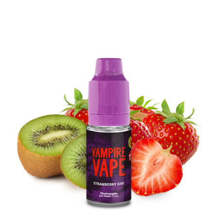 Vampire Vape Strawberry Kiwi 0mg Liquid Geschmack Erdbeer Kiwi Bild der Flasche Kiwi und Erdbeeren