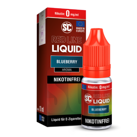 SC Red Line Blueberry Liquid nikotinfrei; Bild der Flasche und Verpackung