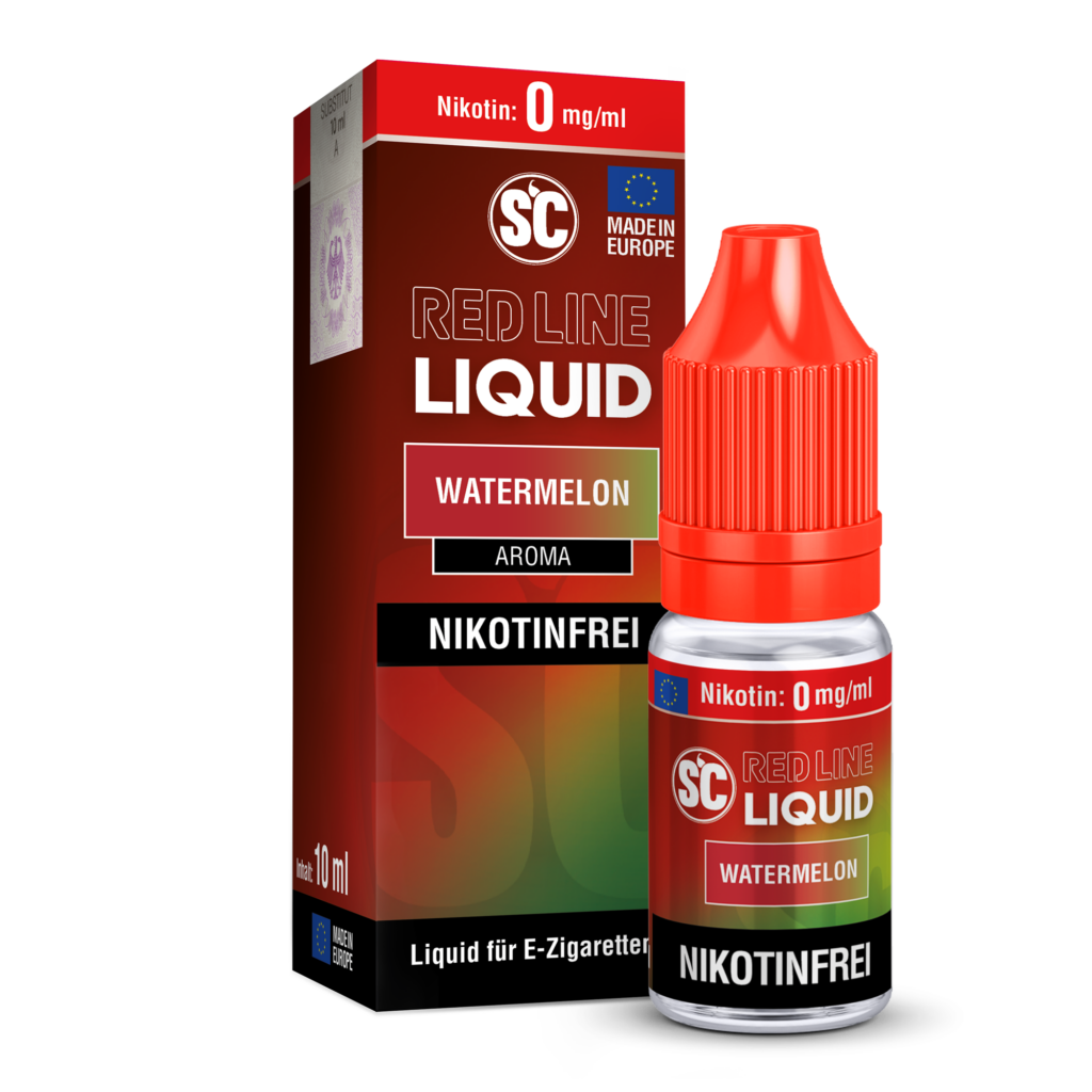 SC Red Line Watermelon Liquid nikotinfrei; Bild der Flasche und Verpackung
