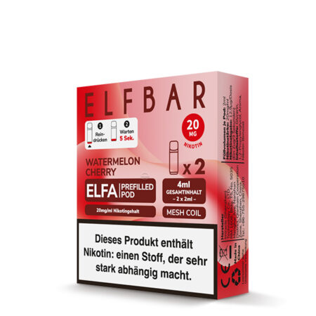 Elfbar Elfa Watermelon Cherry Kirsche mit Wassermelonen Geschmack Pod Bild der Verpackung Dampfen