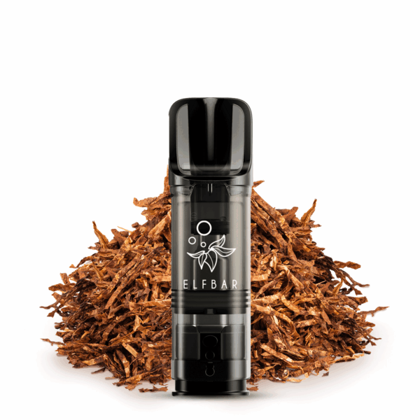Elfbar Elfa Golden Tobacco; Bild des Pods und Tabak