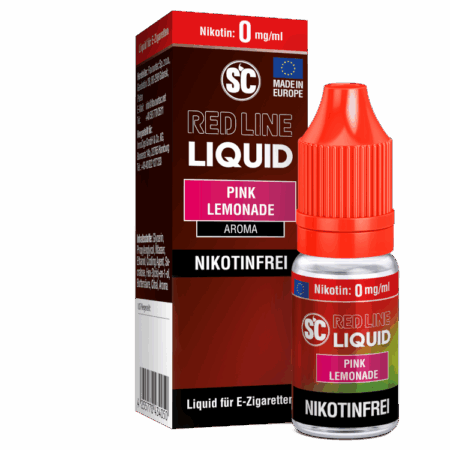 SC Red Line Pink Lemonade Liquid; Bild der Flasche und Verpackung; Geschmack Beeren Limonade
