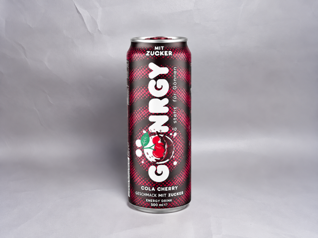 Gönrgy Cola Cherry mit Zucker 500ml; Bild der Dose